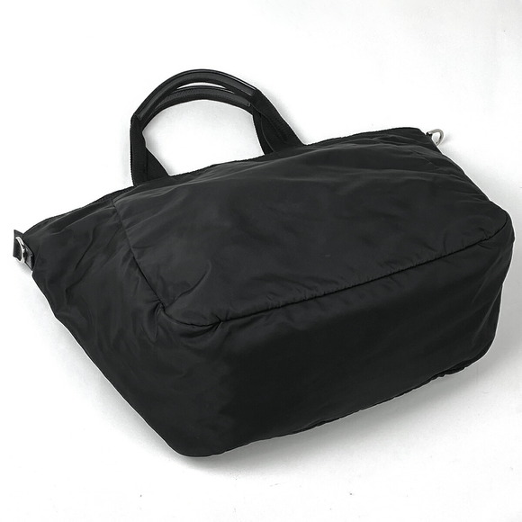 Prada Plate Shoulder Tote Nylon Nero Bag 2WAY - Picture 1 of 8